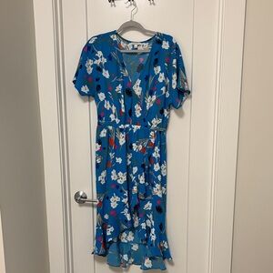 J. Crew Blue Floral Midi Dress